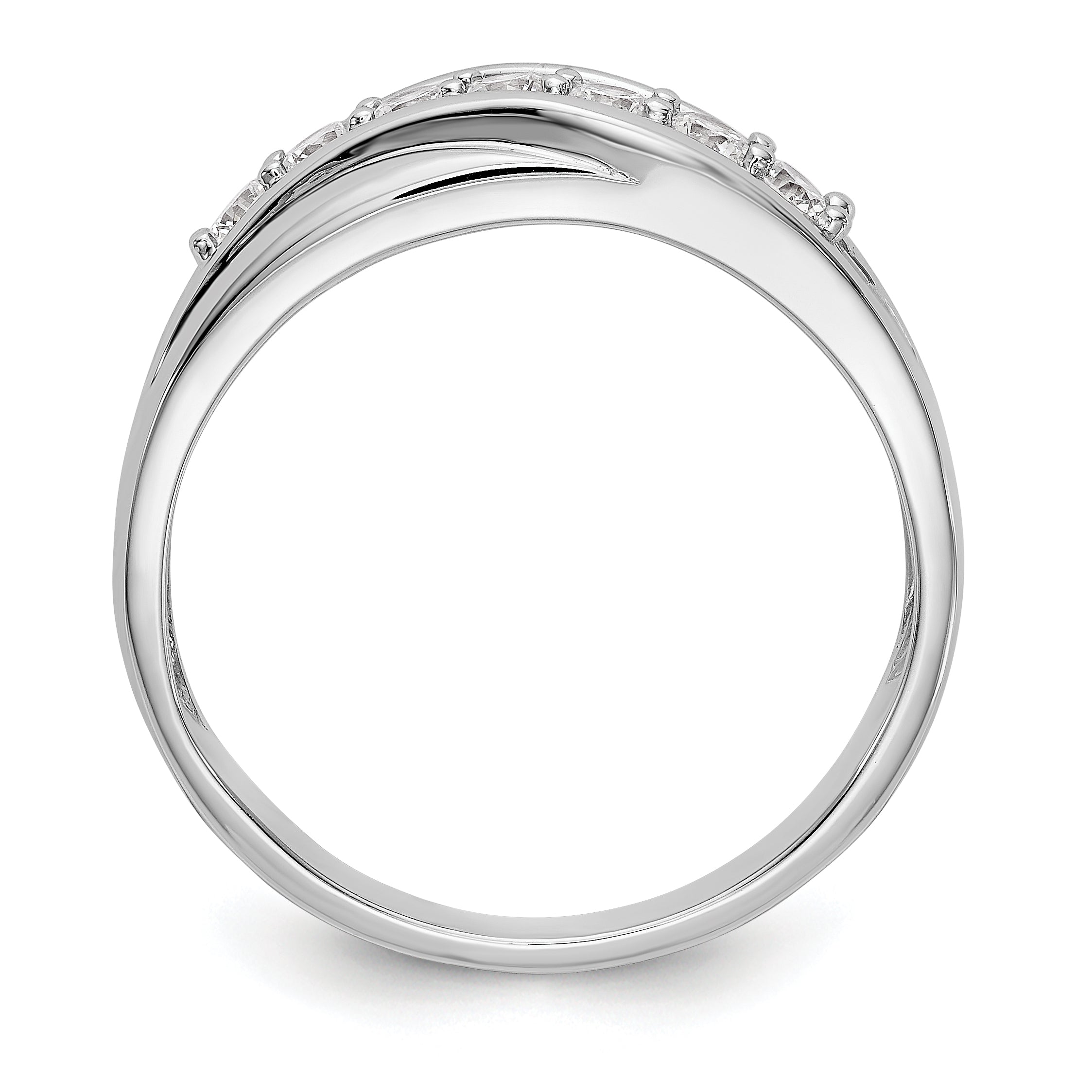 14K White Gold 7-Stone 1/2 carat Diamond Complete Men's Band Secondary image