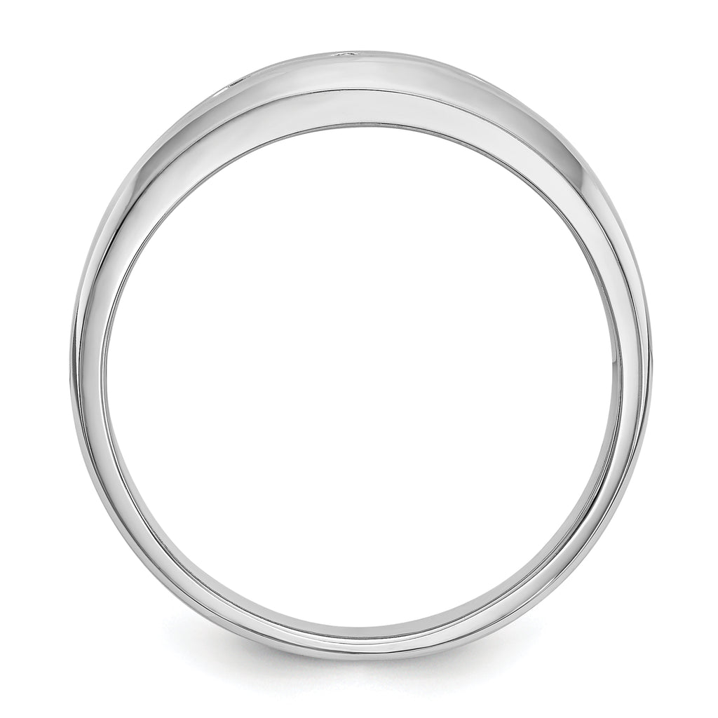 14K White Gold 3-Stone 1/6 carat Diamond Complete Men's Band