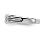 14K White Gold 3-Stone 1/6 carat Diamond Complete Men's Band