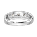 14K White Gold 3-Stone 1/6 carat Diamond Complete Men's Band