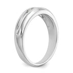 14K White Gold 3-Stone 1/6 carat Diamond Complete Men's Band