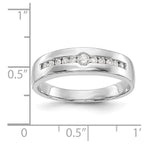 14K White Gold Diamond Men's Band