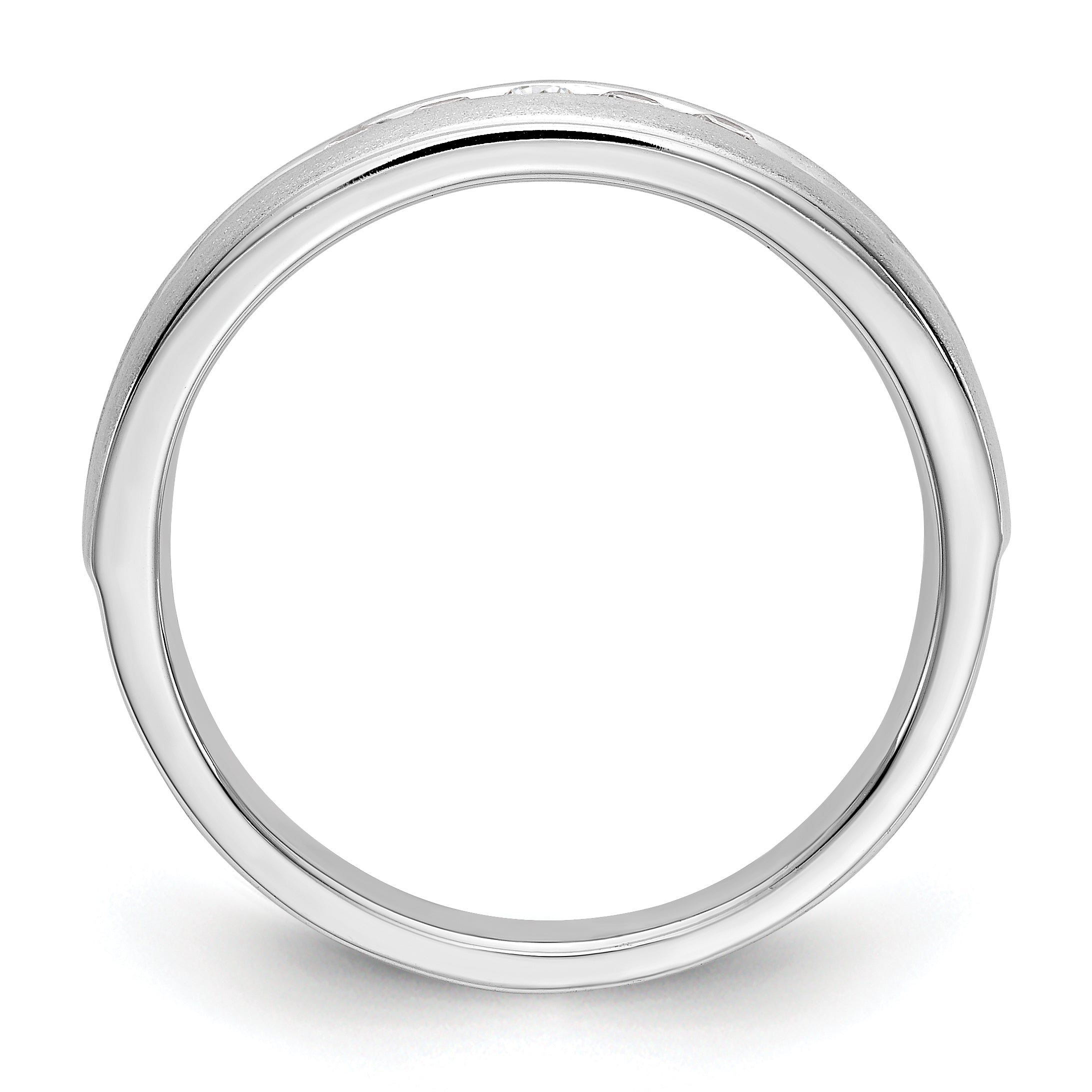 14K White Gold 5-Stone 1/4 carat Diamond Complete Men's Channel Band