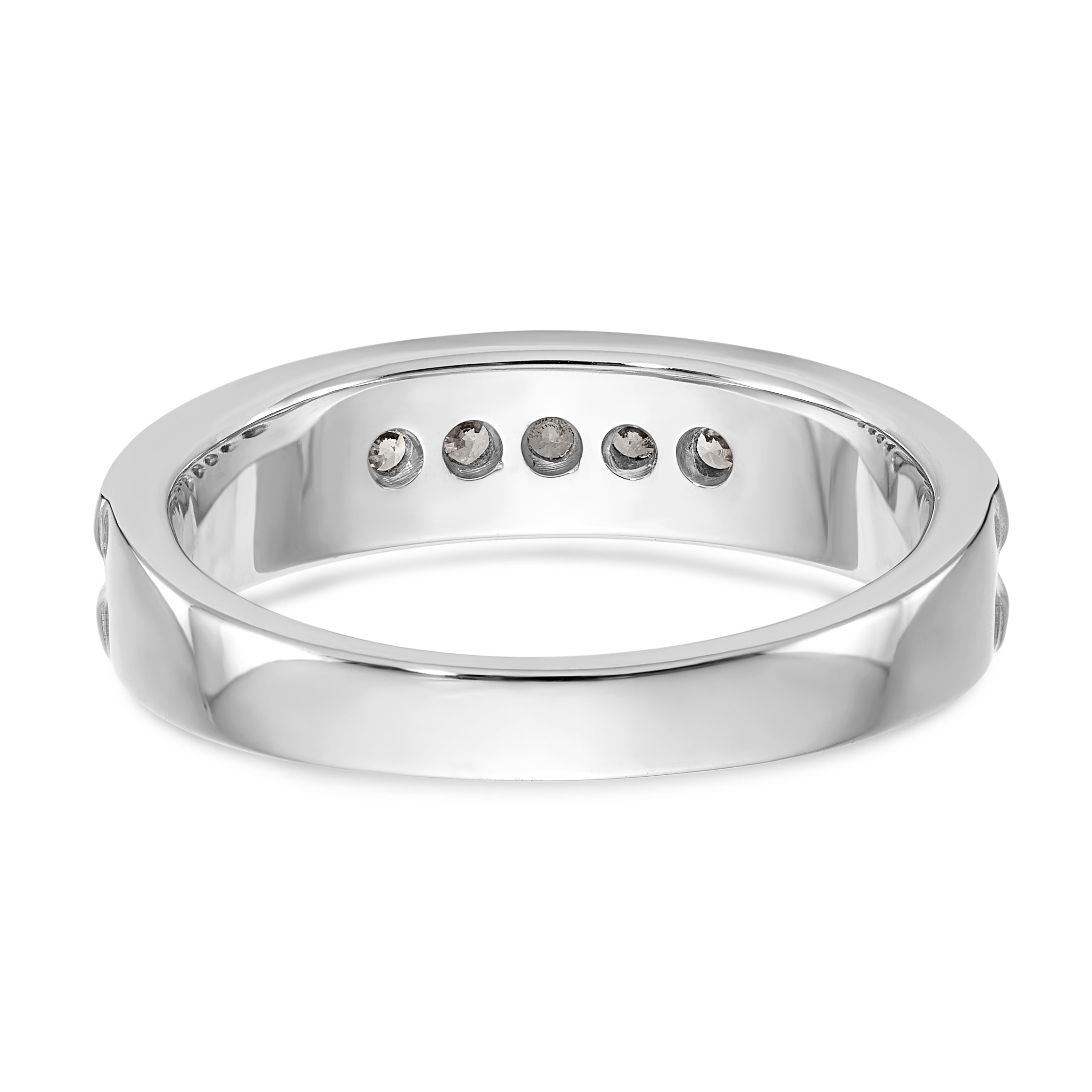 14K White Gold 5-Stone 1/4 carat Diamond Complete Men's Channel Band