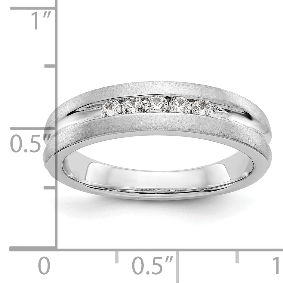 14K White Gold 5-Stone 1/4 carat Diamond Complete Men's Channel Band