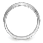 14K White Gold 3-Stone Bezel 1/6 carat Diamond Complete Men's Band