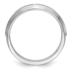 14K White Gold 3-Stone Bezel 1/6 carat Diamond Complete Men's Band - 10