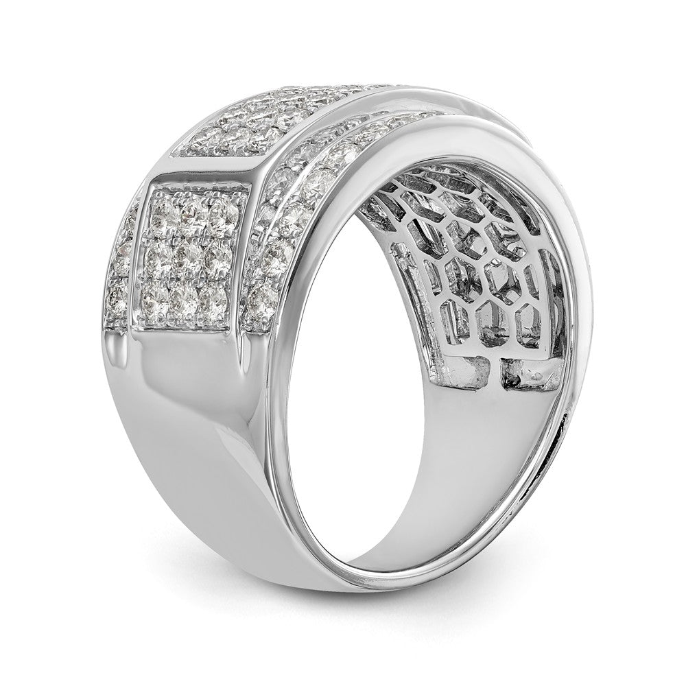 14K White Gold Pave 2 carat Diamond Complete Men's Band