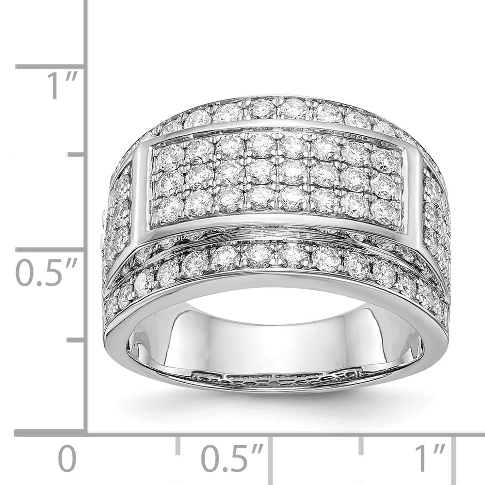14K White Gold Diamond Men's Band