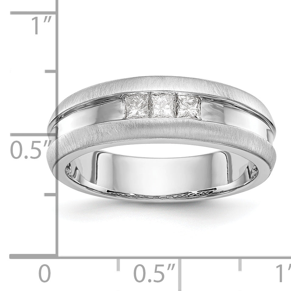 14K White Gold 1/3 carat Diamond Complete Men's Channel Band