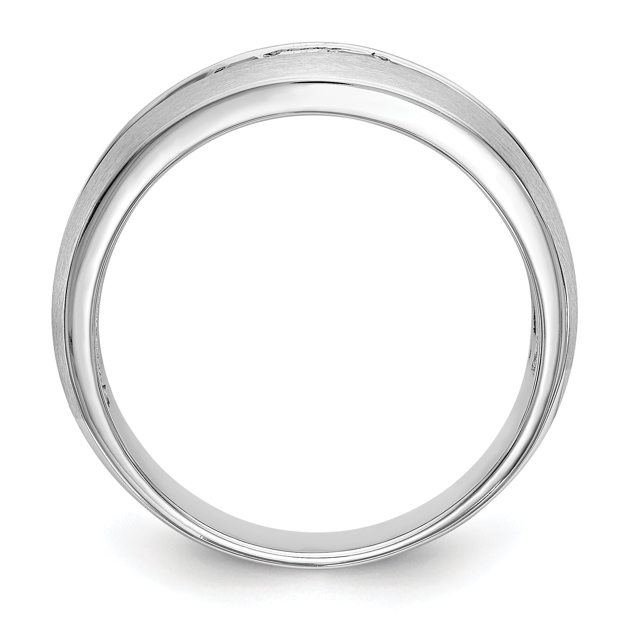 14k White Gold 1/10 carat Diamond and Sapphire Complete Men's Channel Band Secondary image