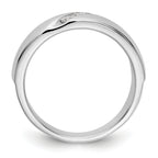 14K White Gold 3-Stone  1/5 carat Diamond Complete Men's Band