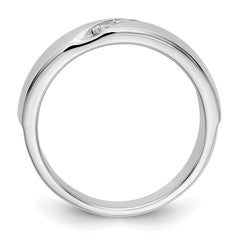 14K White Gold 3-Stone  1/5 carat Diamond Complete Men's Band