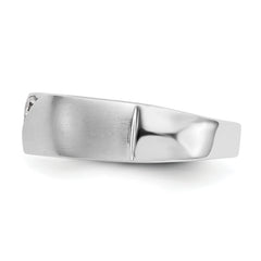 14K White Gold 3-Stone  1/5 carat Diamond Complete Men's Band