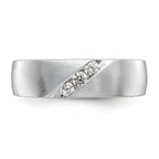 14K White Gold 3-Stone  1/5 carat Diamond Complete Men's Band