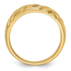 14K 3-Stone 1/8 carat Diamond Complete Men's Band - 10
