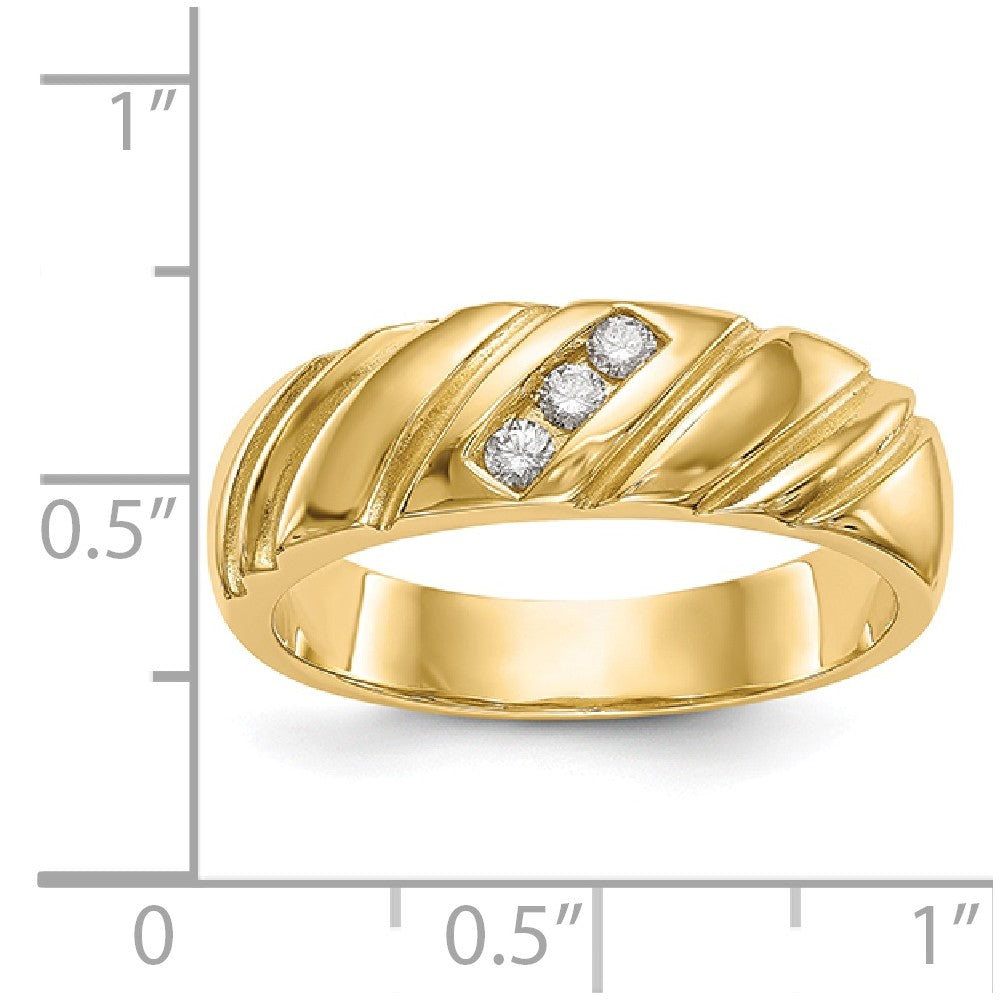 14K Diamond Men's Band