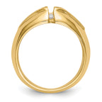 14K (Holds 3/4 carat (5.5mm) Round Center) 1/2 carat Diamond Men's Semi-Mount Ring