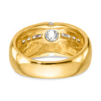 14K (Holds 3/4 carat (5.5mm) Round Center) 1/2 carat Diamond Men's Semi-Mount Ring