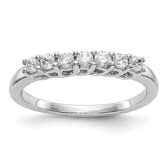 14K White Gold 7-Stone Shared Prong 1/3 carat Complete Round Diamond Band