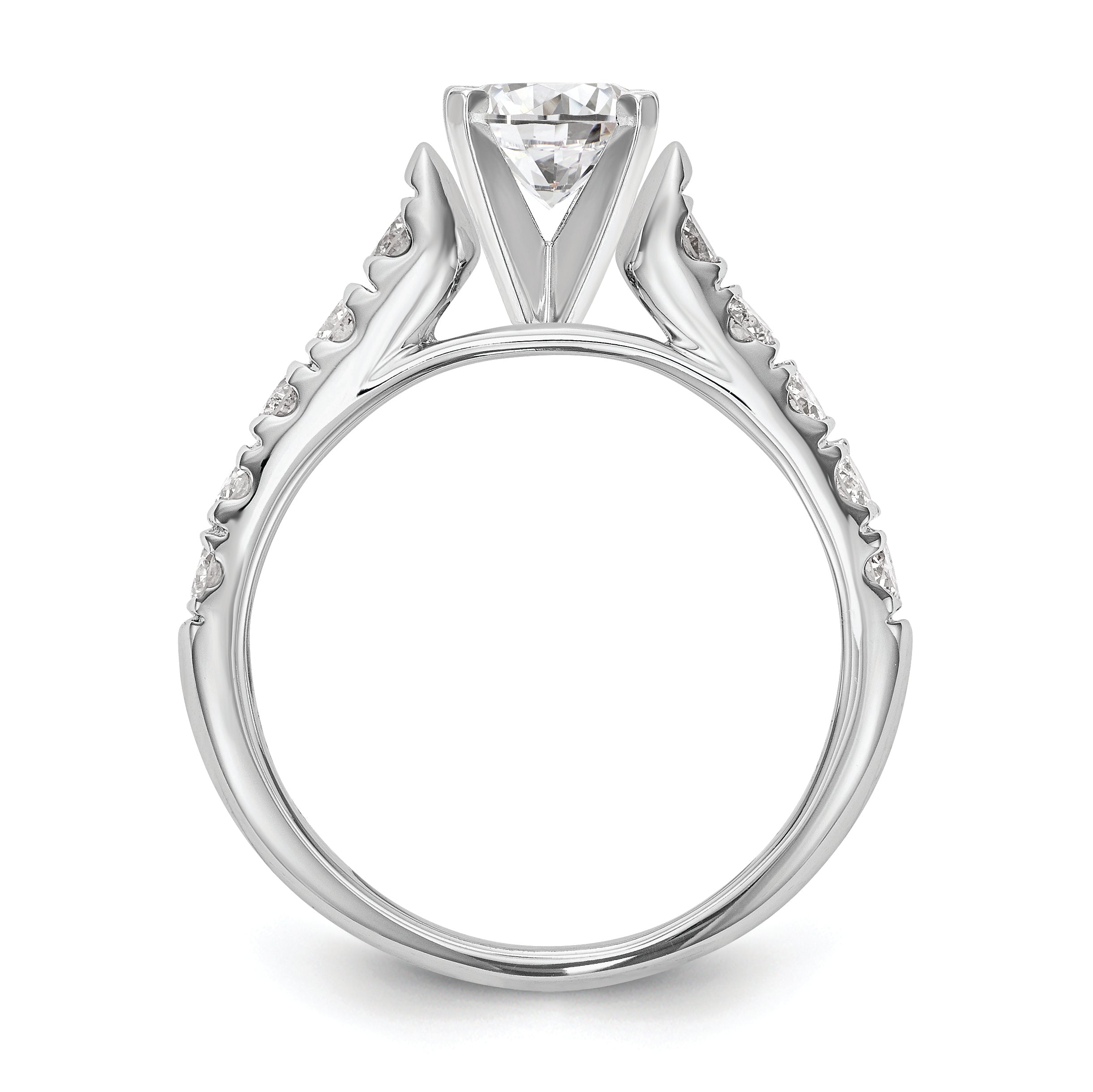 14K White Gold Peg Set 1/2 carat Diamond Semi-mount Engagement Ring Secondary image