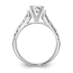 14K White Gold Peg Set 1/2 carat Diamond Semi-mount Engagement Ring