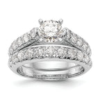 14K White Gold Peg Set 1/2 carat Diamond Semi-mount Engagement Ring