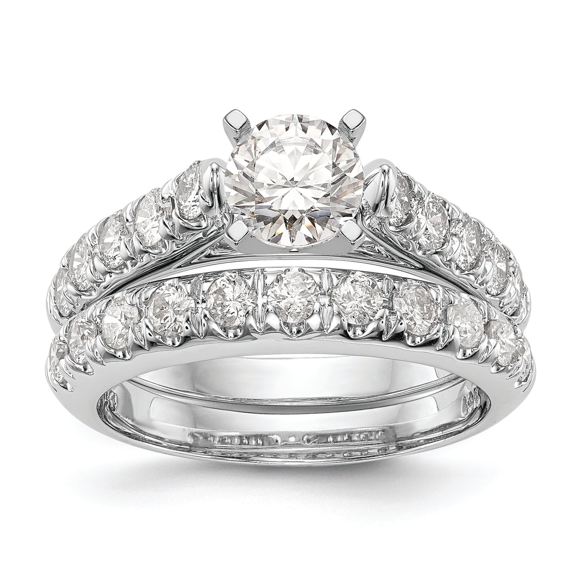 14K White Gold Peg Set 1/2 carat Diamond Semi-mount Engagement Ring