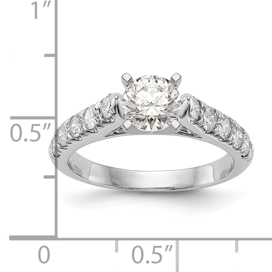 14K White Gold Peg Set 1/2 carat Diamond Semi-mount Engagement Ring