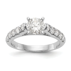 14K White Gold Peg Set 1/2 carat Diamond Semi-mount Engagement Ring