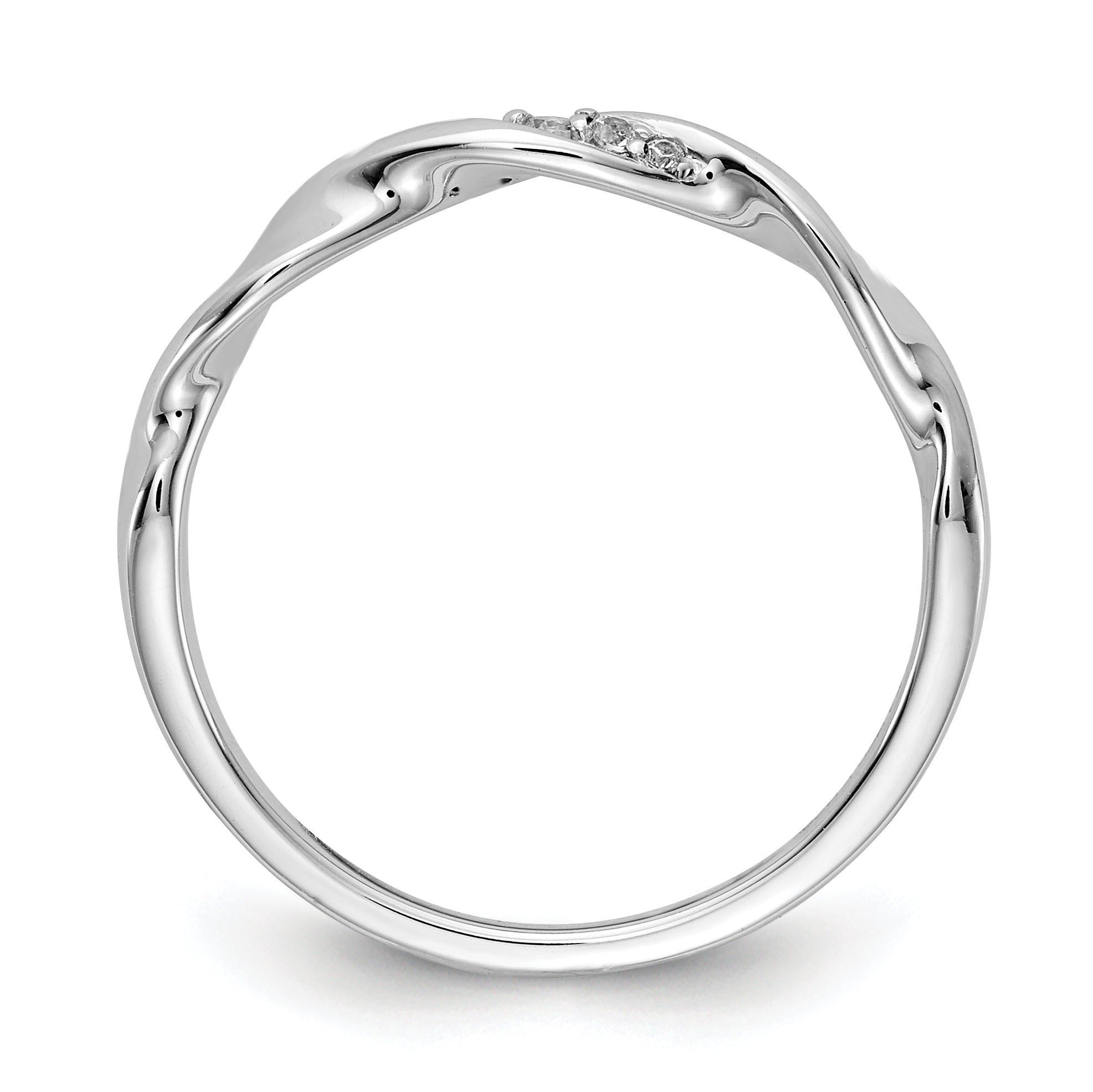 14k White Gold Diamond Fancy Twist Ring Secondary image