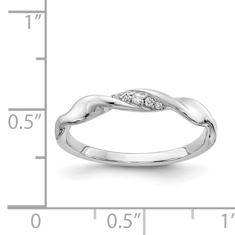14k White Gold Diamond Fancy Twist Ring