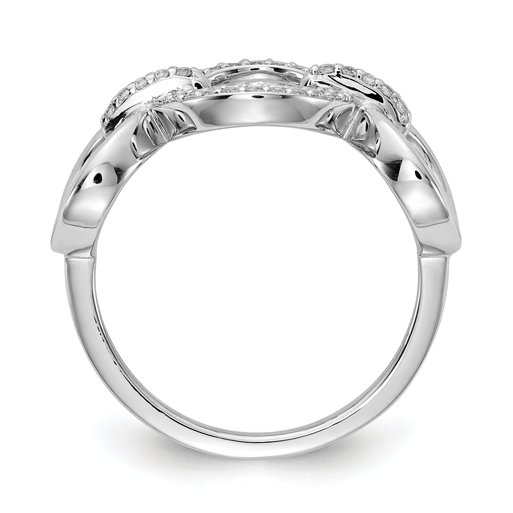 14k White Gold Diamond Fancy Circles Ring Secondary image
