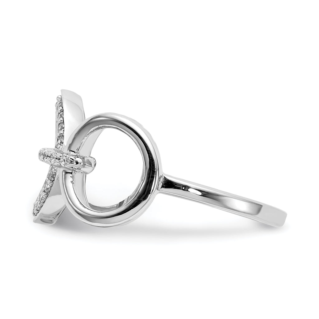 14k White Gold Diamond Fancy Circles Ring