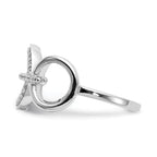 14k White Gold Diamond Fancy Circles Ring