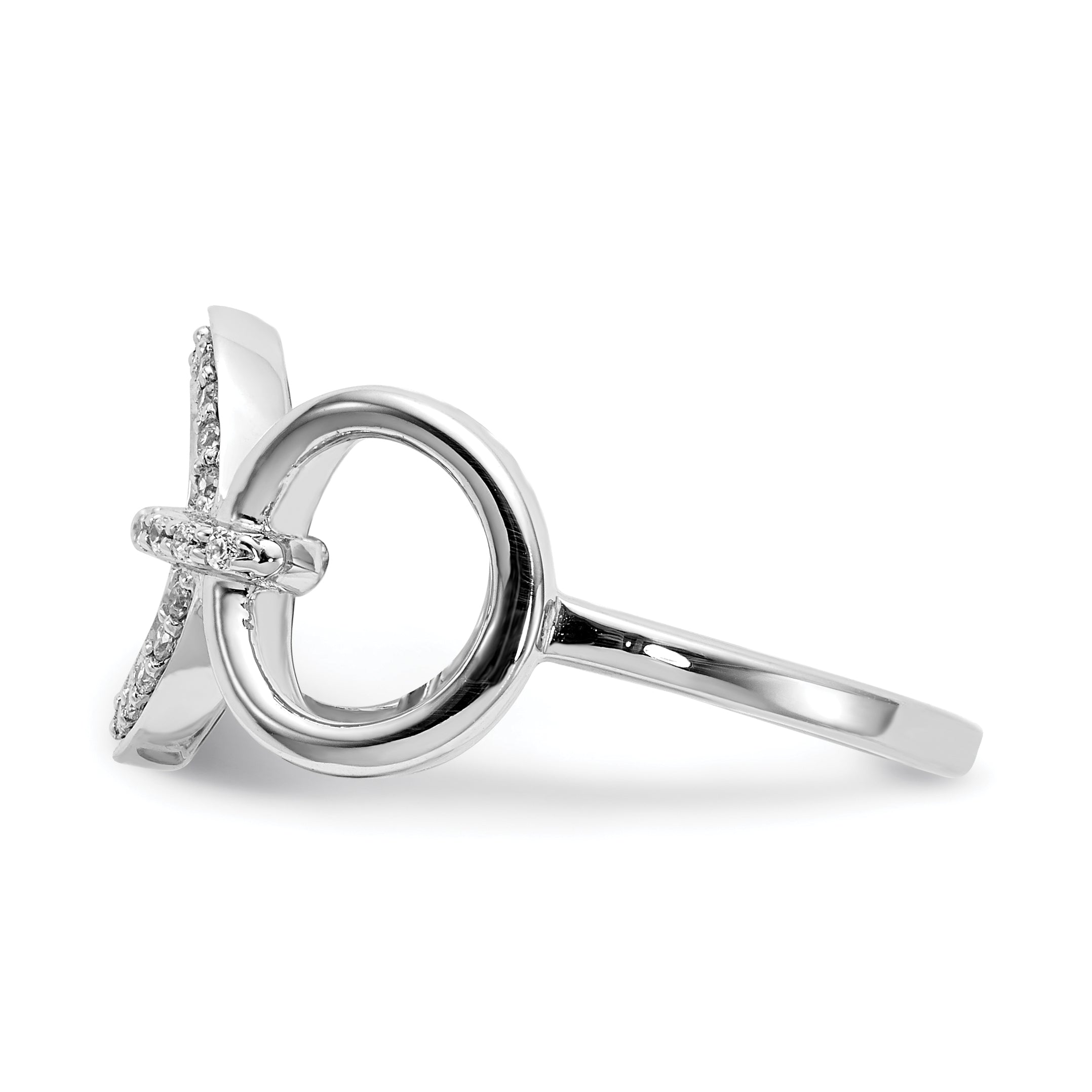 14k White Gold Diamond Fancy Circles Ring