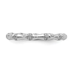 14k White Gold Diamond Fancy Bamboo Ring