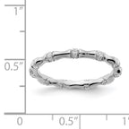 14k White Gold Diamond Fancy Bamboo Ring