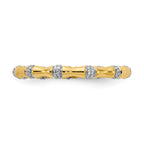 14k Diamond Fancy Bamboo Ring