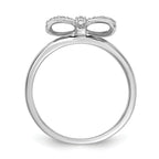 14k White Gold Diamond Bow Ring