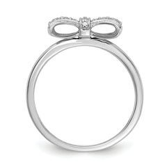 14k White Gold Diamond Bow Ring