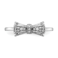 14k White Gold Diamond Bow Ring