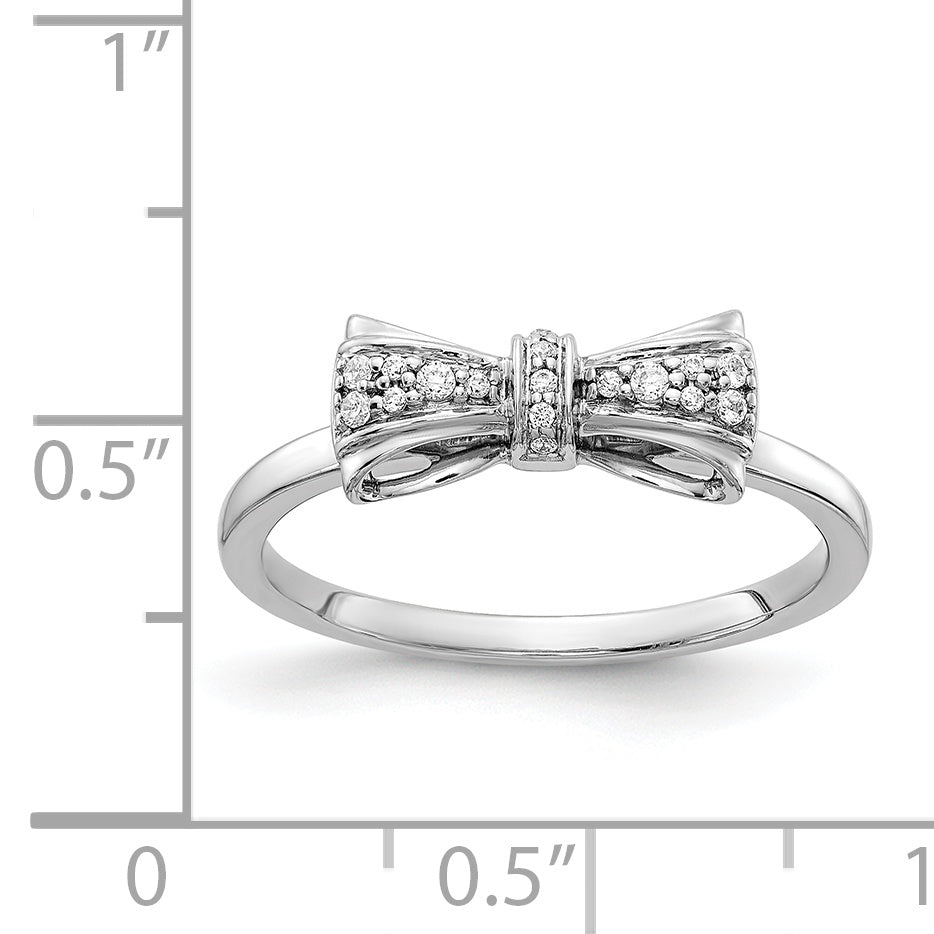 14k White Gold Diamond Bow Ring