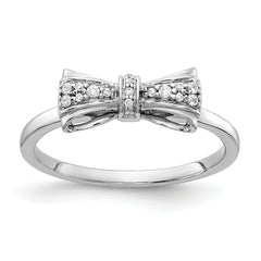 14k White Gold Diamond Bow Ring