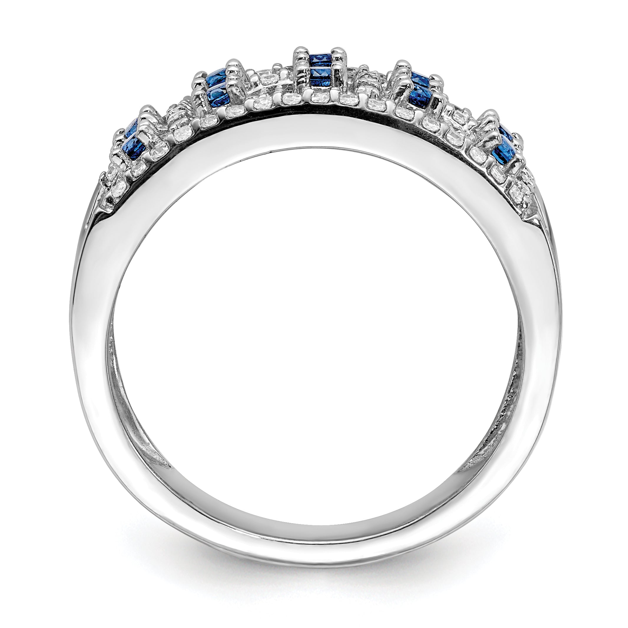 14k White Gold Diamond and Sapphire Fancy Ring Secondary image