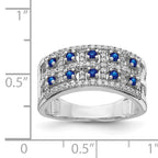 14k White Gold Diamond and Sapphire Fancy Ring