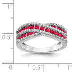 14k White Gold Diamond and Ruby Fancy Ring