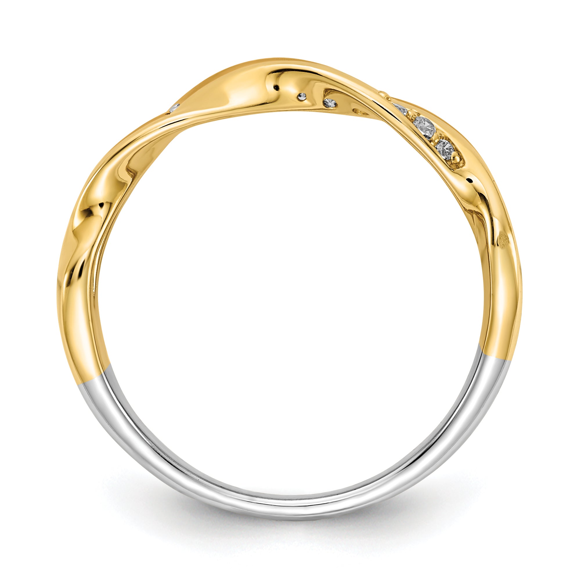 14k Tri-color Diamond Fancy Triple Twist Ring Secondary image