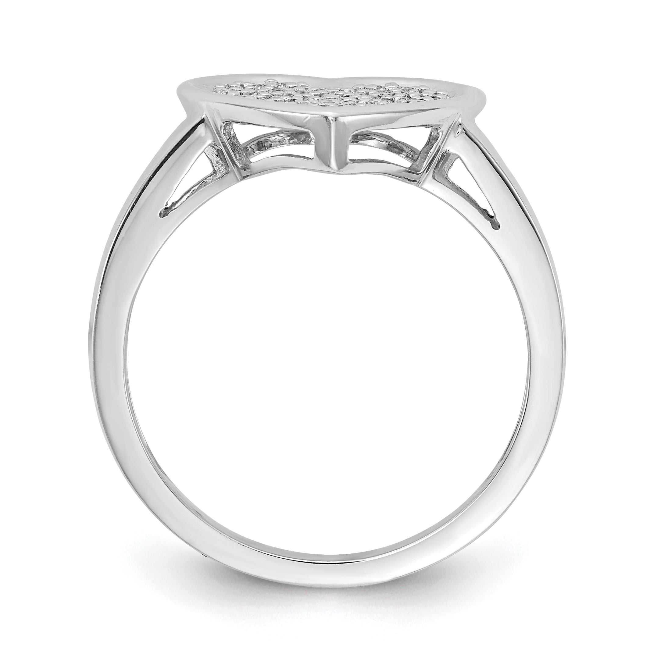 14k White Gold Diamond Fancy Heart Ring Secondary image
