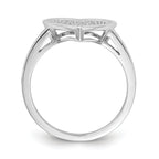 14k White Gold Diamond Fancy Heart Ring